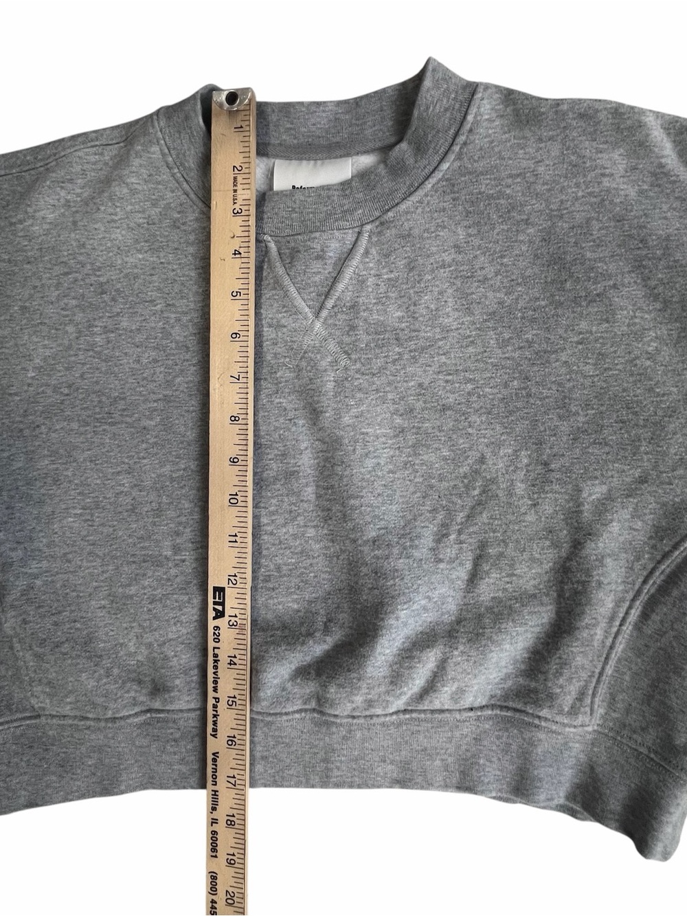 Reformation Gray Organic Cotton Cropped Sweatshirt XS - Picture 6 of 11